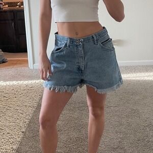 Women's Wrangler Cutoff Denim Light Wash Shorts Size‎ 34